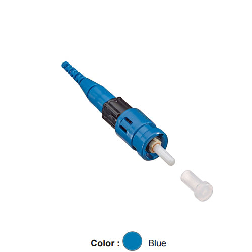 Leviton 499ST-BL9, FASTSPLICE Fusion Splice On Fiber Connector, ST, Single-Mode, OS2, 900 μm, 12-Pack, Blue