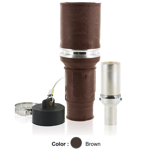 Leviton 49F31-H, Rhino-Hide 49 Series Single Pole Female Plug, Industrial Grade, Crimped, 313 MCM Cable, 1000 Volt, 636 Amp Max, Brown