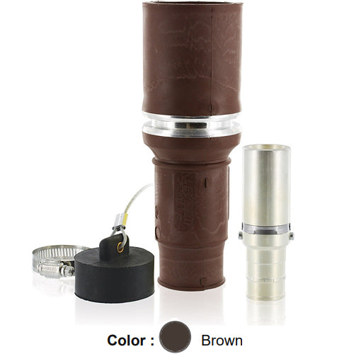 Leviton 49F44-H, Rhino-Hide 49 Series Single Pole Female Plug, Industrial Grade, Crimped, 444 MCM Cable, 1000 Volt, 796 Amp Max, Brown