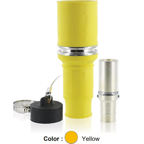 Leviton 49F44-Y, Rhino-Hide 49 Series Single Pole Female Plug, Industrial Grade, Crimped, 444 MCM Cable, 1000 Volt, 796 Amp Max, Yellow