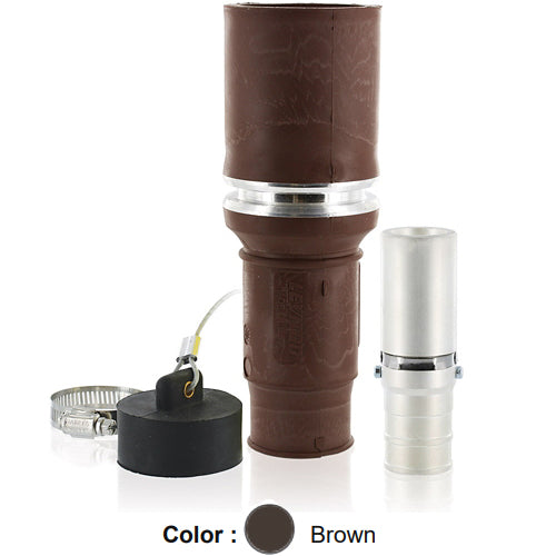 Leviton 49F53-H, Rhino-Hide 49 Series Single Pole Female Plug, Industrial Grade, Crimped, 535 MCM Cable, 1000 Volt, 898 Amp Max, Brown