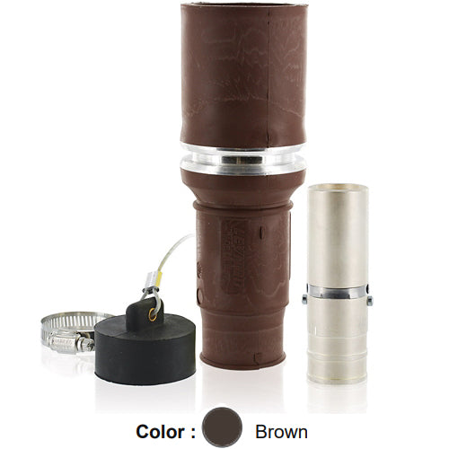 Leviton 49F64-H, Rhino-Hide 49 Series Single Pole Female Plug, Industrial Grade, Crimped, 646 MCM Cable, 1000 Volt, 1009 Amp Max, Brown