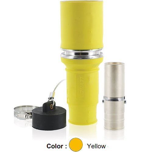 Leviton 49F64-Y, Rhino-Hide 49 Series Single Pole Female Plug, Industrial Grade, Crimped, 646 MCM Cable, 1000 Volt, 1009 Amp Max, Yellow