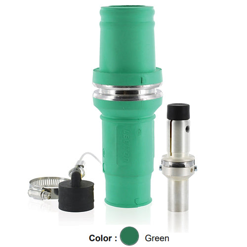 Leviton 49M31-G, Rhino-Hide 49 Series Single Pole Male Plug, Industrial Grade, Crimped, 313 MCM Cable, 1000 Volt, 636 Amp Max, Green