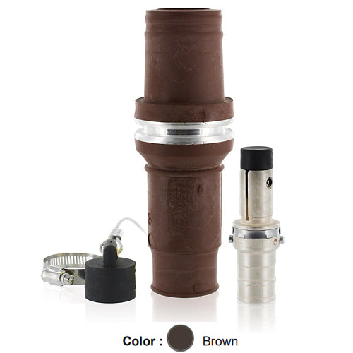 Leviton 49M44-H, Rhino-Hide 49 Series Single Pole Male Plug, Industrial Grade, Crimped, 444 MCM Cable, 1000 Volt, 796 Amp Max, Brown
