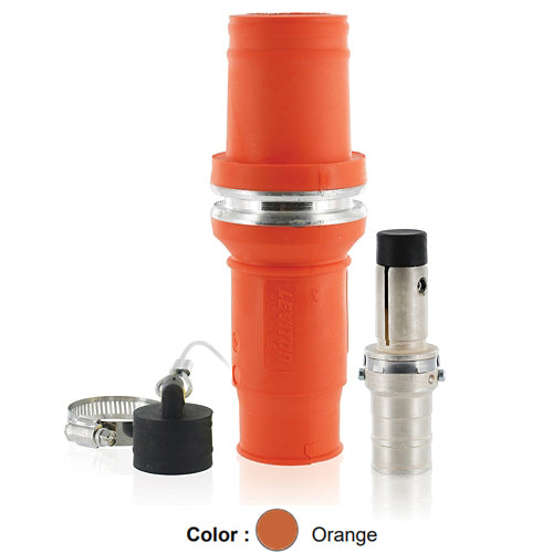 Leviton 49M44-O, Rhino-Hide 49 Series Single Pole Male Plug, Industrial Grade, Crimped, 444 MCM Cable, 1000 Volt, 796 Amp Max, Orange