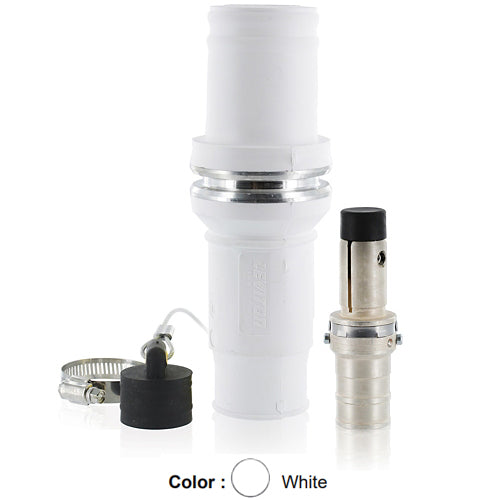 Leviton 49M44-W, Rhino-Hide 49 Series Single Pole Male Plug, Industrial Grade, Crimped, 444 MCM Cable, 1000 Volt, 796 Amp Max, White