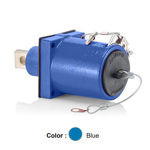 Leviton 49MR1-XB, Rhino-Hide 49 Series Single Pole Male 45 Degree Receptacle, Industrial Grade, 313-777 MCM Cable, Single Hole Bus Bar, 1000 Volt, 1135 Amp Max, Blue