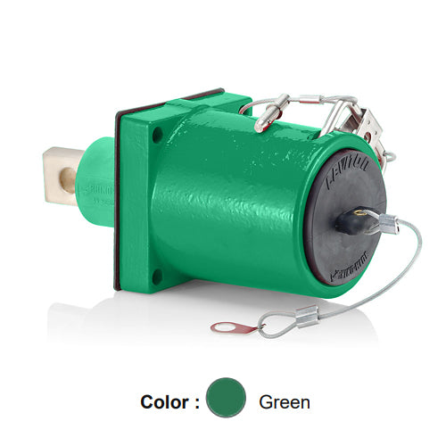 Leviton 49MR1-XG, Rhino-Hide 49 Series Single Pole Male 45 Degree Receptacle, Industrial Grade, 313-777 MCM Cable, Single Hole Bus Bar, 1000 Volt, 1135 Amp Max, Green