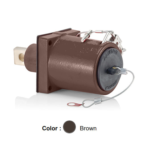 Leviton 49MR1-XH, Rhino-Hide 49 Series Single Pole Male 45 Degree Receptacle, Industrial Grade, 313-777 MCM Cable, Single Hole Bus Bar, 1000 Volt, 1135 Amp Max, Brown