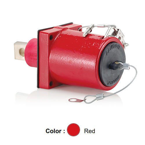 Leviton 49MR1-XR, Rhino-Hide 49 Series Single Pole Male 45 Degree Receptacle, Industrial Grade, 313-777 MCM Cable, Single Hole Bus Bar, 1000 Volt, 1135 Amp Max, Red