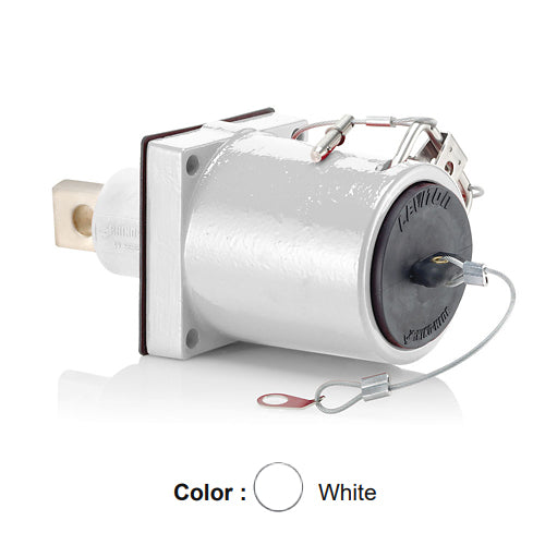 Leviton 49MR1-XW, Rhino-Hide 49 Series Single Pole Male 45 Degree Receptacle, Industrial Grade, 313-777 MCM Cable, Single Hole Bus Bar, 1000 Volt, 1135 Amp Max, White