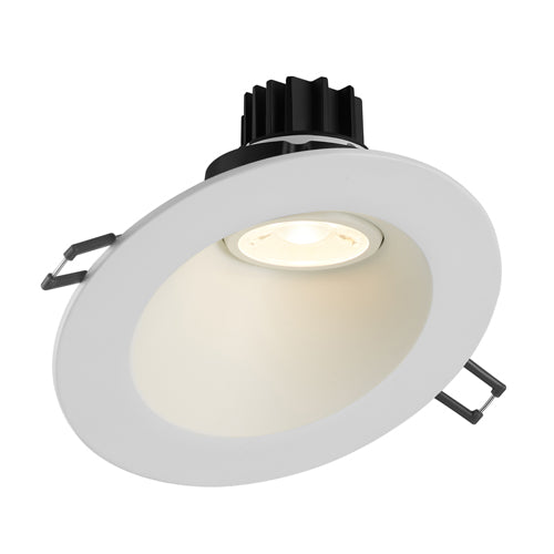 Lotus LRG3-35K-4RSL-WH, 4" Sloped Round White Regressed Gimbal LED, 120VAC, 3500K Neutral White, 7.5W, 620 Lumens, Dimmable, 38° Beam Angle