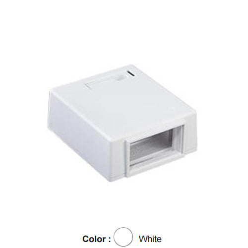 Leviton 4M089-1WM, Multimedia Outlet System (MOS) Surface Mount Housing with ID Window, Plenum Rated, 1 Unit High, White