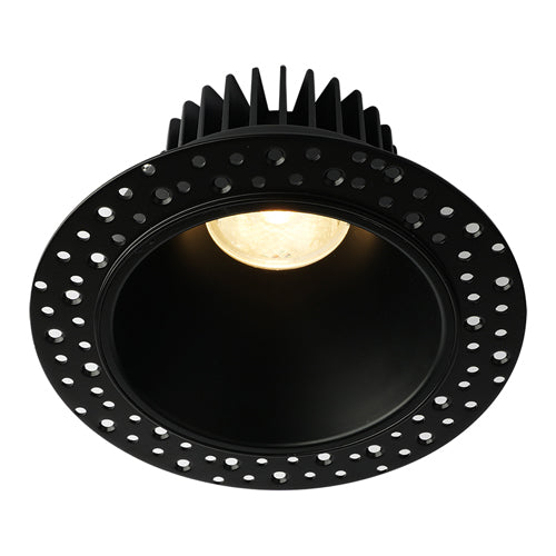 Lotus LD4R-27K-HO-4R-BR-IT, 4" LED High Output Trimless Round Deep Regressed with Invisible Trim, 18W, 120VAC, 2700K Warm White, 1500 Lumens, Black Reflector, Dimmable