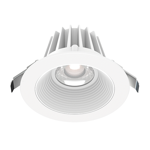 Lotus JXL-COB04-R15W-5CCT-WH-4RR-BF-WH, 4" Round Recessed Economy LED 15W, 120VAC, 5CCT, 1180-1420 Lumens, White Reflector, Baffle White Trim, Dimmable, 36° Beam Angle
