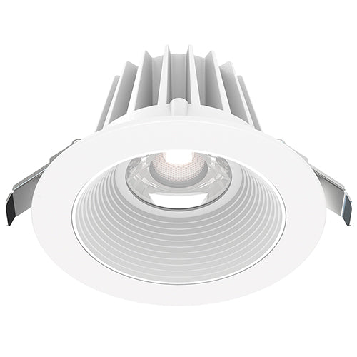 Lotus JXL-COB04-R15W-CCT-WH-4RR-BF-WH, 4" LED Round White Trim Recessed Economy, 15W, 120VAC, 3CCT, 1230-1390 Lumens, Baffle White Reflector, Dimmable