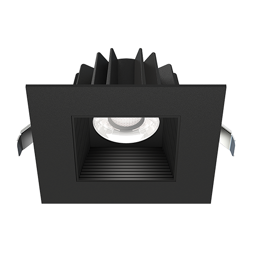Lotus JXL-COB04-S15W-5CCT-BK-4SR-BF-BK, 4" Square Recessed Economy LED 15W, 120VAC, 5CCT, 1130-1350 Lumens, Black Reflector, Baffle Black Trim, Dimmable, 36° Beam Angle