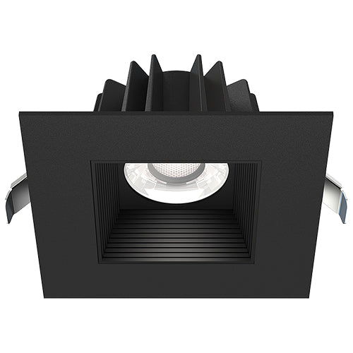 Lotus JXL-COB04-S15W-CCT-BK-4SR-BF-BK, 4" LED Square Black Trim Recessed Economy, 15W, 120VAC, 3CCT, 1130-1260 Lumens, Baffle Black Reflector, Dimmable