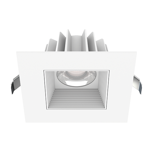 Lotus JXL-COB04-S15W-5CCT-WH-4SR-BF-WH, 4" Square Recessed Economy LED 15W, 120VAC, 5CCT, 1160-1390 Lumens, White Reflector, Baffle White Trim, Dimmable, 36° Beam Angle