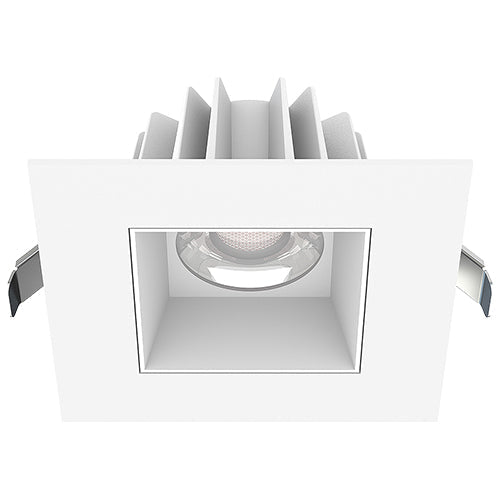 Lotus JXL-COB04-S15W-CCT-WH-4SR-SM-WH, 4" LED Square White Trim Recessed Economy, 15W, 120VAC, 3CCT, 1200-1290 Lumens, Smooth White Reflector, Dimmable