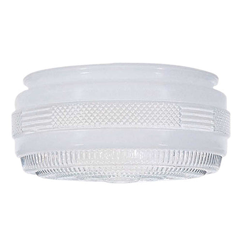 Satco 50-107, Outside White Drum Glass With Clear Sides And Bottom, White Finish, 10.043'' Diameter, 4-1/2'' Height, 9.875 Fitter