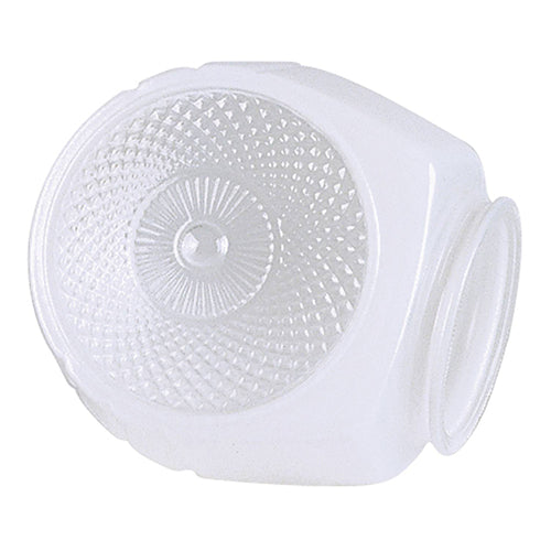 Satco 50-111, White/Clear Glass Bath Shade, White with Clear Bottom Finish, 5-1/4" Diameter, 4-1/2" Height, 5.072'' Depth, 3.25'' Fitter