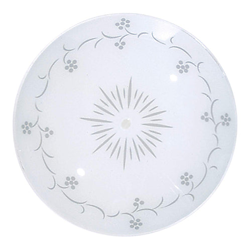 Satco 50-194, 13" Round Glass Lamp Shade, White Finish, Grape Pattern Flora