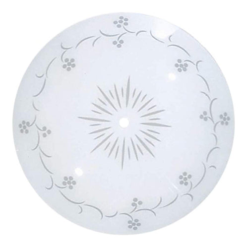 Satco 50-195, 15" Round Glass Lamp Shade, White Finish, Grape Pattern Flora