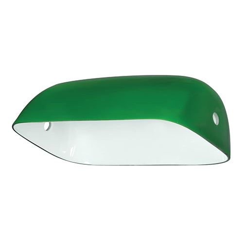 Satco 50-667, Cased Pharmacy Shade, Green Finish, 9'' Width, 7/16'' Slip Side Holes