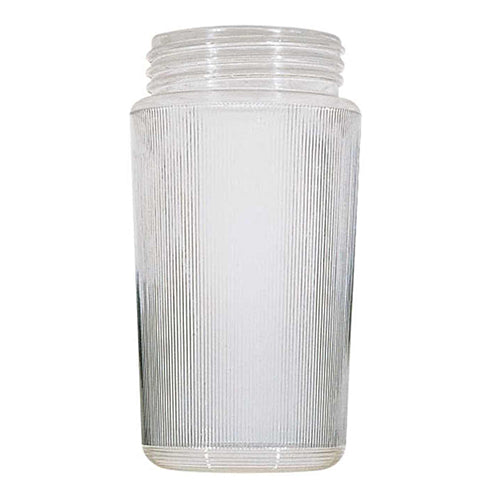 Satco 50-722, Lexan Prismatic Cylinder, Clear / Lexan Prismatic Finish, 3 3/4'' Diameter, 6-1/4" Height, 3.017'' Fitter