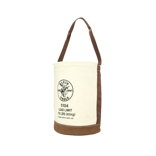 Klein Tools 5104, Canvas Bucket with Leather Bottom, 12-Inch