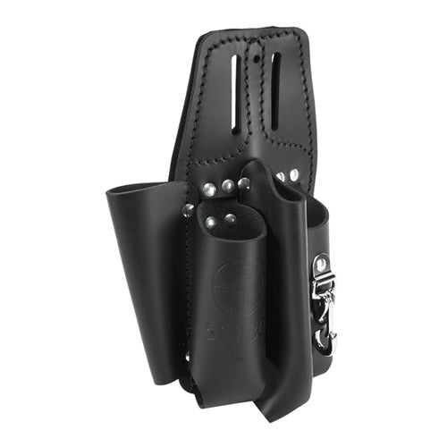 Klein Tools 5118C, Black Leather Tool Pouch for Belts