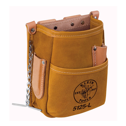 Klein Tools 5125L, Pocket Tool Pouch with Tape Thong, Leather