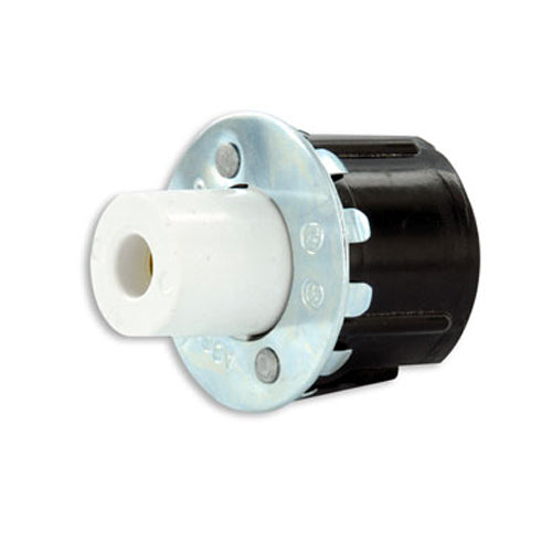 Leviton 516, Standard Fluorescent Lampholder, Slimline Base, Single Pin, Snap-In, Plunger, Quickwire 18AWG Solid or Str Tinned, White