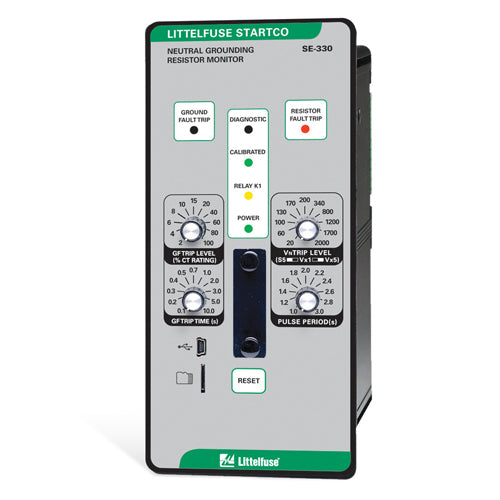 Littelfuse SE-330-03-01, SE-330 Series, Neutral-Grounding-Resistor Monitor, 120/240VAC/DC, Communications USB Ethernet (Dual RJ45), Normally Closed