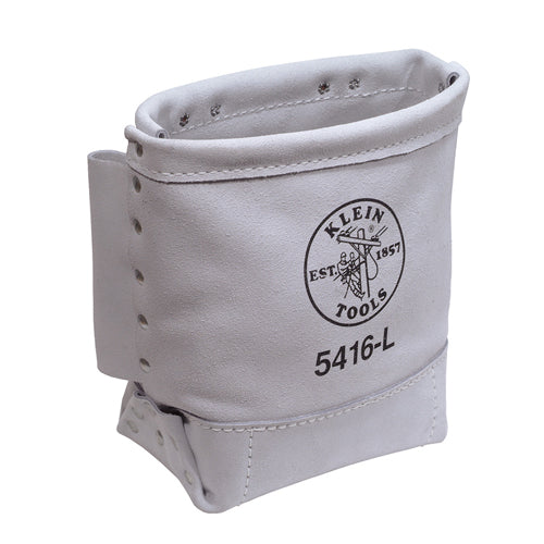 Klein Tools 5416L, Tool Bag, Bull-Pin and Bolt Bag, Tunnel Loop, Leather, 5 x 10 x 9-Inch