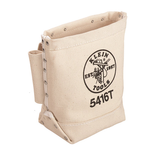 Klein Tools 5416T, Tool Bag, Bull-Pin and Bolt Bag, Tunnel Loop, Canvas, 5 x 10 x 9-Inch