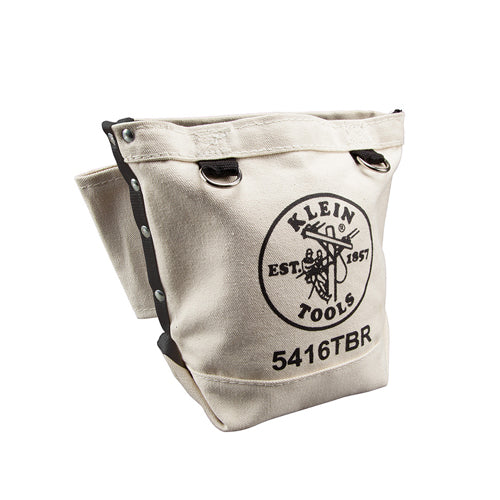 Klein Tools 5416TBR, Tool Pouch, Bolt Retention Pouch, Canvas, Tunnel Connect, 5x10x9-Inch