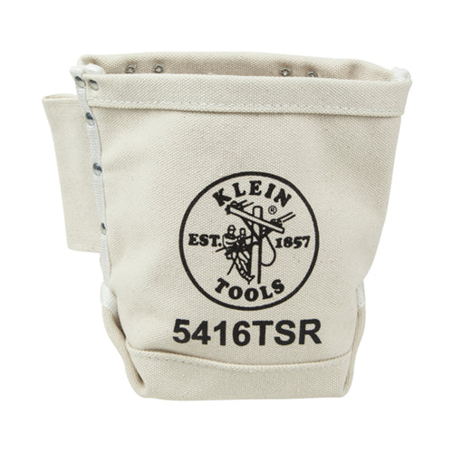 Klein Tools 5416TSR, Tool Bag, Bolt Bag with Drain Holes, No. 4 Canvas, 5 x 9 x 10-Inch
