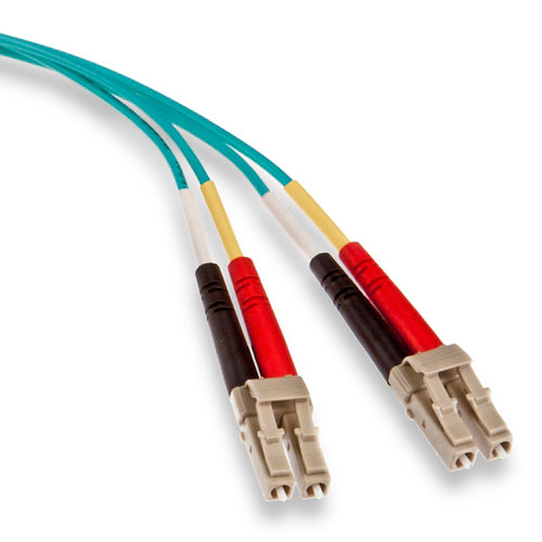 Leviton 54DLC-M10, Economy Fiber Optic Patch Cord, 50/125 um Multimode OM4, OFNR Duplex, LC-LC, 10 Meters
