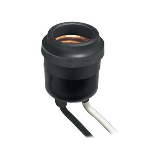 Leviton 55, Lampholder, Single Circuit, 660W, 250V, With Two 6 Inch Leads, One Black and One White (14AWG 60C 600V), Free Ends Stripped 3/4 Inch