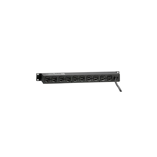 Leviton 5500-15N, 5500 Series Rack-Mount Power Distribution Unit with Surge Protection, 120 Volt 15 Amp, NO Switch and 5-15P Plug, Data Sensitive, 1440 Joules, 330V Impulse Clamping, 12 Feet 14-3 SJT Cord Length, Black