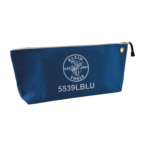 Klein Tools 5539LBLU, Zipper Bag, Large Canvas Tool Pouch, 18-Inch, Blue