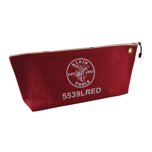 Klein Tools 5539LRED, Zipper Bag, Large Canvas Tool Pouch, 18-Inch, Red