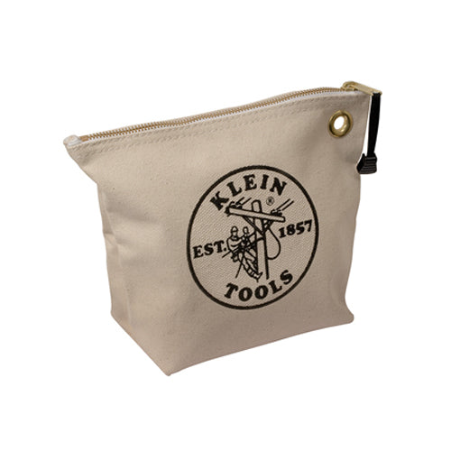 Klein Tools 5539NAT, Zipper Bag, Canvas Tool Pouch, 10-Inch, Natural