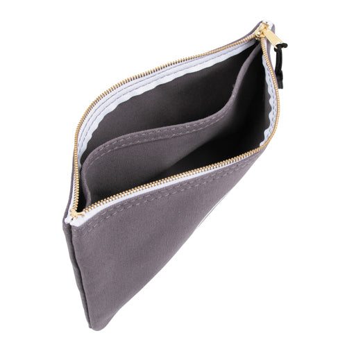 Klein Tools 55578, Zipper Bag with Divider, Canvas Tool Pouch, 7-Inch, Gray
