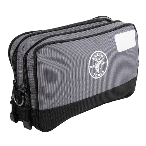 Klein Tools 55583, Double Zipper Bag, 12 x 7-Inch, Gray