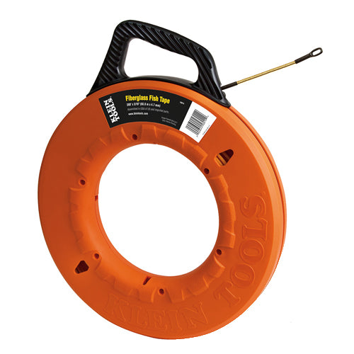 Klein Tools 56014, Fiberglass Fish Tape with Spiral Leader, 200-Foot