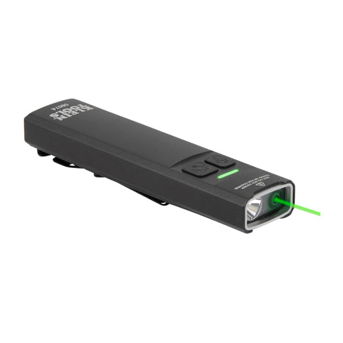 Klein Tools 56074, Rechargeable Slim-Profile LED Pocket Flashlight with Laser, Gray